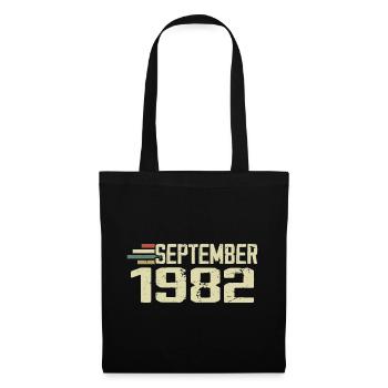 September 1982 Vintage Geschenkidee September 1982 - Stoffbeutel - Schwarz - Vorne