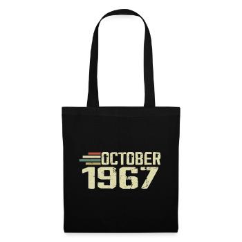 October 1967 - Geburtstag im Oktober 1967 - Stoffbeutel - Schwarz - Vorne