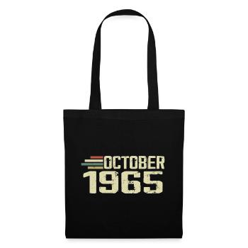 October 1965 - Geburtstag im Oktober 1965 - Stoffbeutel - Schwarz - Vorne