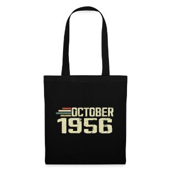 October 1956 - Geburtstag im Oktober 1956 - Stoffbeutel - Schwarz - Vorne