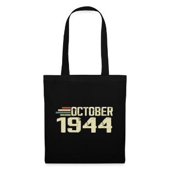 October 1944 - Geburtstag im Oktober 1944 - Stoffbeutel - Schwarz - Vorne