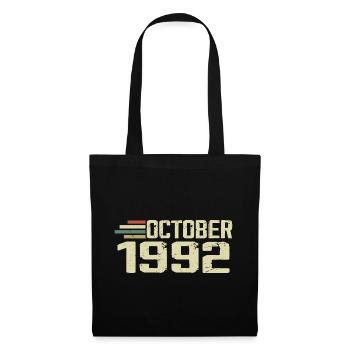 October 1992 - Geburtstag im Oktober 1992 - Stoffbeutel - Schwarz - Vorne