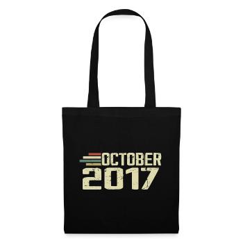 October 2017 - Geburtstag im Oktober 2017 - Stoffbeutel - Schwarz - Vorne