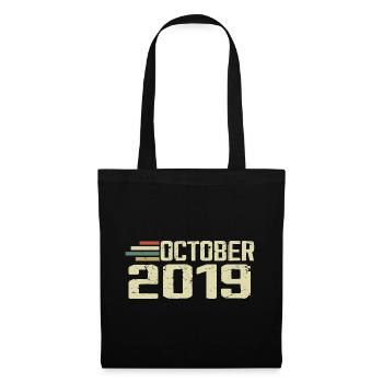 October 2019 - Geburtstag im Oktober 2019 - Stoffbeutel - Schwarz - Vorne