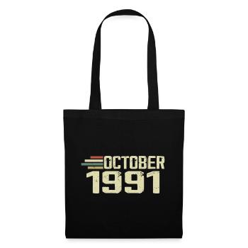 Octobre 1991 - Anniversaire en octobre 1991 - Sac en tissu - noir - Devant