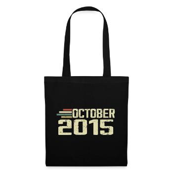 Octobre 2015 - Anniversaire en octobre 2015 - Sac en tissu - noir - Devant