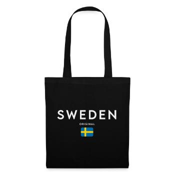 Flagge von Schweden, schwedischer Stolz - Stoffbeutel - Schwarz - Vorne