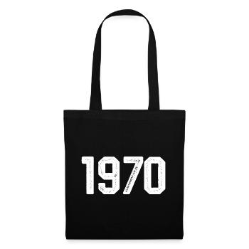 1970 Jahrgang geboren Vintage 1970 Geburtstag 1970 - Stoffbeutel - Schwarz - Vorne