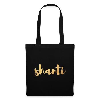 Shanti Gold Tranquillité Yoga Paix om Namaste Bouddhisme - Sac en tissu - noir - Devant