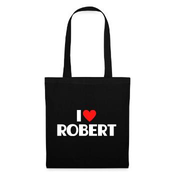 I love Robert Rotes Herz Romantischer Name Fan - Stoffbeutel - Schwarz - Vorne