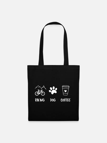 Cyclist Dog Kaffee - Stoffbeutel - Schwarz