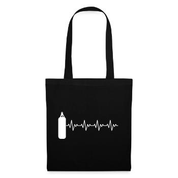 Boxer_2_EKG_weiss - Tote Bag - black - Front