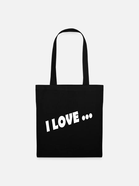 I LOVE ... - Stoffbeutel - Schwarz