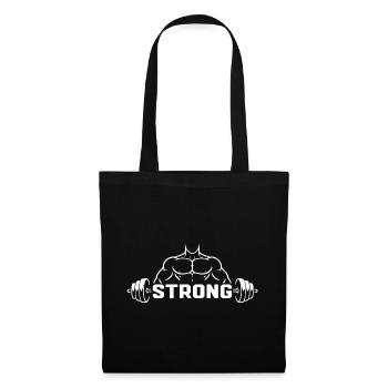 Conception de haltères musculaires Strong Fitness - Sac en tissu - noir - Devant