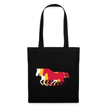 Three horses at a gallop - Horse riding - dressage - Tote Bag - black - Front