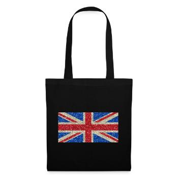 bannière drapeau britannique Glitter fierté locale - Sac en tissu - noir - Devant