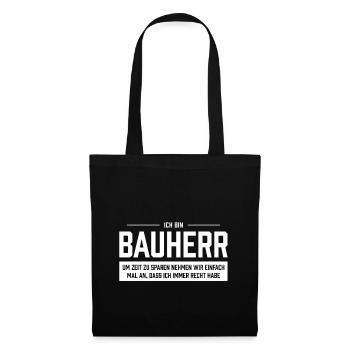 Bauherr - Stoffbeutel - Schwarz - Vorne
