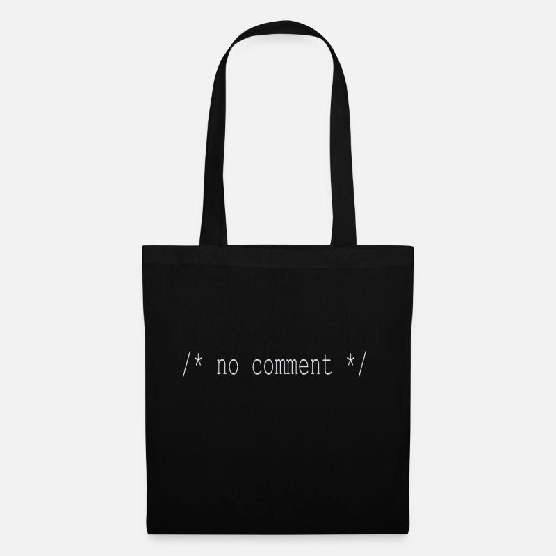 No Comment! Geschenkidee für Informatiker - Stoffbeutel - Schwarz