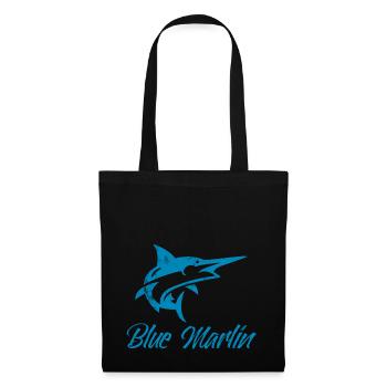 Angler - Angelsport - Blue Marlin - Geschenk - Stoffbeutel - Schwarz - Vorne