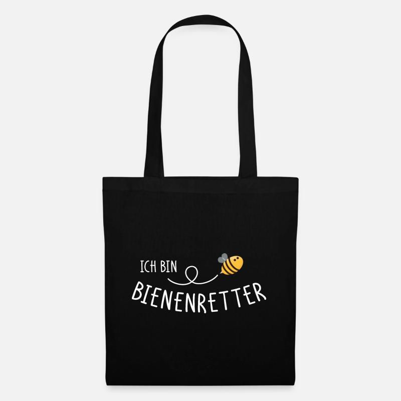 Ich bin Bienenretter - Stoffbeutel - Schwarz