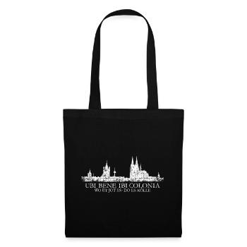 UBI BENE IBI COLONIA Kölnerer Skyline von Köln - Stoffbeutel - Schwarz - Vorne
