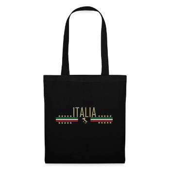 Italien, Italia, Italy, Logo, I Love Italy - Stoffbeutel - Schwarz - Vorne