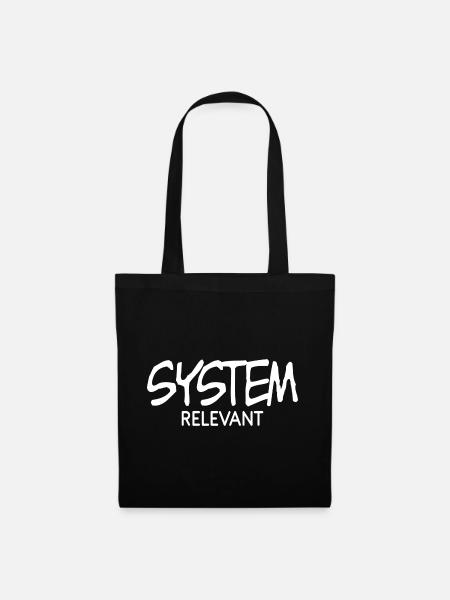 Statement System lustige Sprüche Geschenkidee - Stoffbeutel - Schwarz