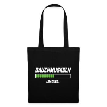Bauchmuskeln Loading... - Stoffbeutel - Schwarz - Vorne