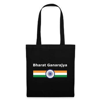 Bharat Ganarajya - Fahne und Wappen - Stoffbeutel - Schwarz - Vorne