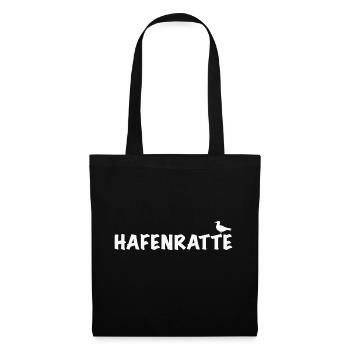 Hafenratte, lustige Sprüche Küste Hamburg Nordsee - Stoffbeutel - Schwarz - Vorne