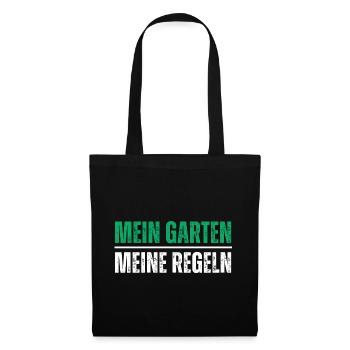 Mein Garten, meine Regeln. Lustiger Natur Spruch - Stoffbeutel - Schwarz - Vorne