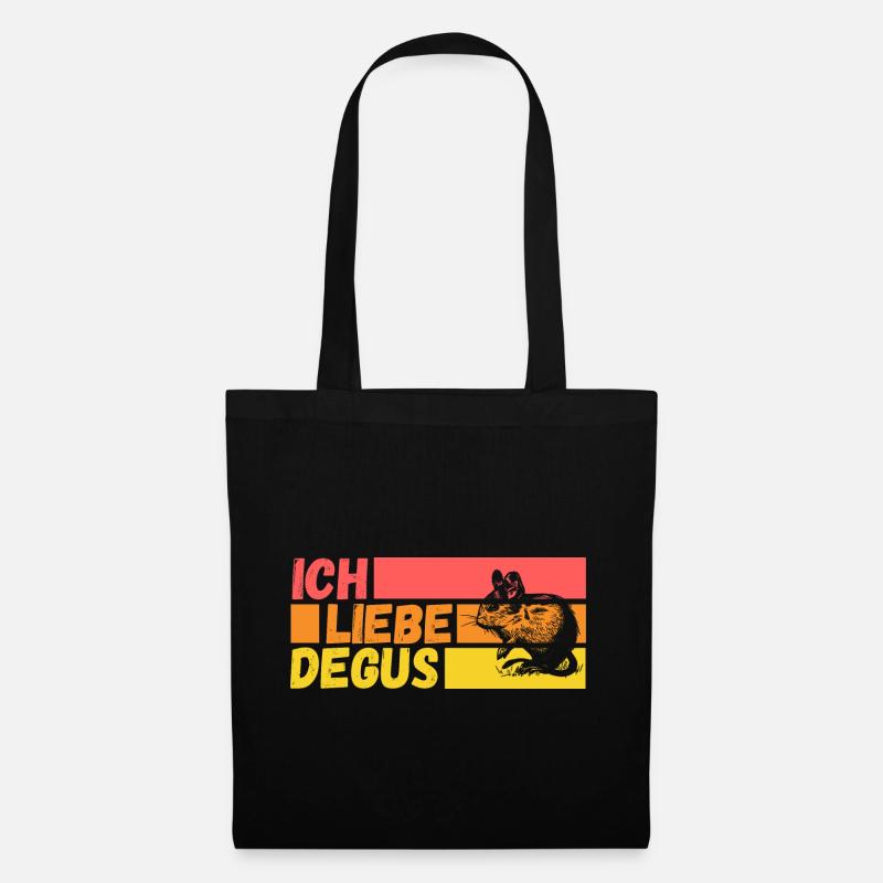 Ich Liebe Degus - Stoffbeutel - Schwarz