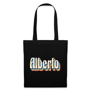 Alberto Retro Vintage T-Shirt Geschenk T-Shirt - Stoffbeutel - Schwarz - Vorne
