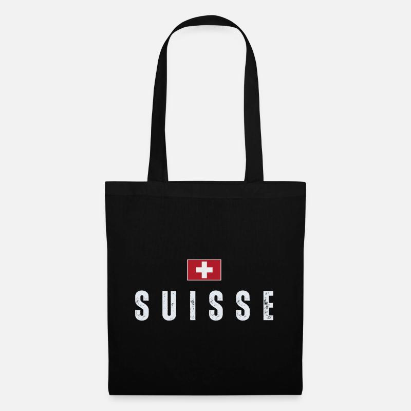 Flagge der Schweiz, Schweizer Stolz - Stoffbeutel - Schwarz