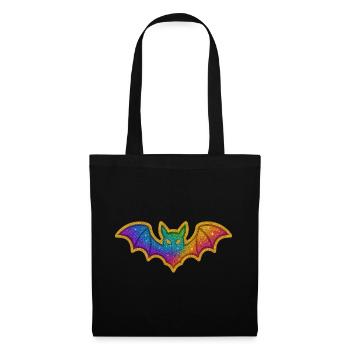 Galaktische Bat-Glitzerfledermaus - Stoffbeutel - Schwarz - Vorne