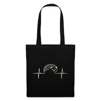 Ligne ECG Heartbeat Hedgehog - Sac en tissu - noir - Devant