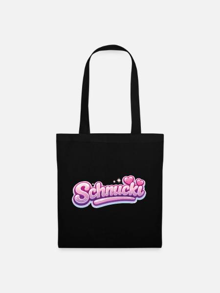 Schnucki Pink Bubble Schrift - Stoffbeutel - Schwarz