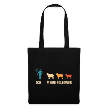 Ich und Meine Follower Schafe Hirte Schäfer - Stoffbeutel - Schwarz - Vorne