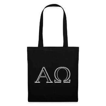 Alpha- und Omega-Minimalistische Linienzeichnungen - Stoffbeutel - Schwarz - Vorne