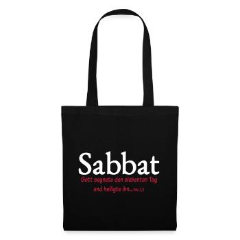 Sabbat T-Shirt gesegnet und heilig Geschenkidee - Stoffbeutel - Schwarz - Vorne