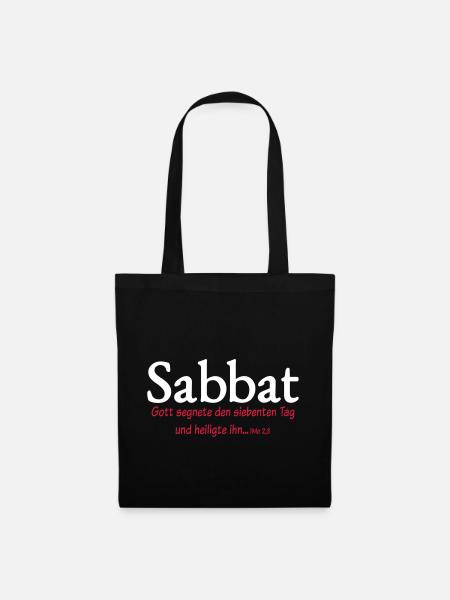 Sabbat T-Shirt gesegnet und heilig Geschenkidee - Stoffbeutel - Schwarz
