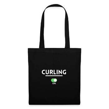 Curling. cadeau curling - Sac en tissu - noir - Devant