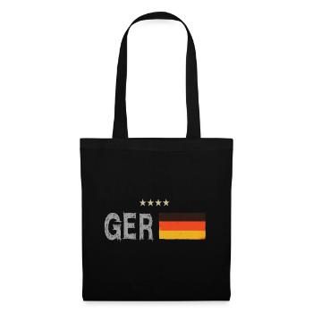Allemagne Fan Fan Jersey Drapeau GER - Sac en tissu - noir - Devant