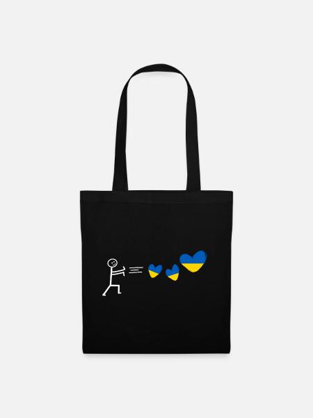 ukraine kiew krim flagge länder fahne free ukrain - Stoffbeutel - Schwarz
