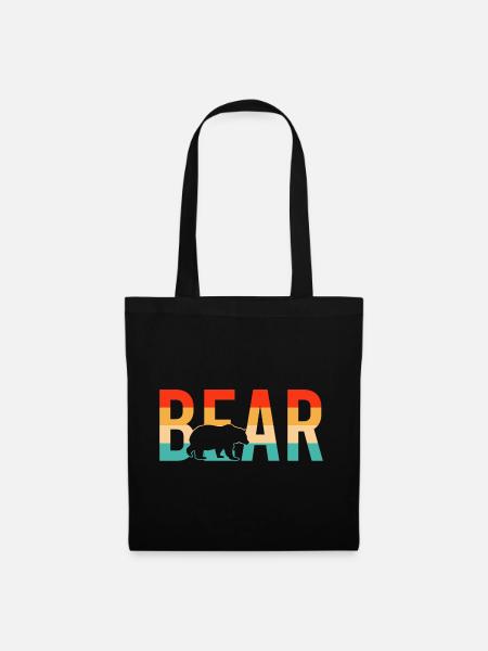 Bär bear retro - Stoffbeutel - Schwarz