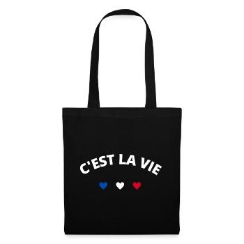 C'est la vie - Sac en tissu - noir - Devant