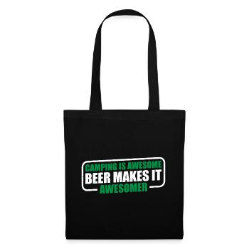 Camping Is Awesome, Beer Makes It Awesomer 3 - Tote Bag - black - Front