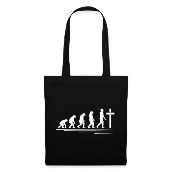 Christen Evolution vom Affen zu Jesus - Stoffbeutel - Schwarz - Vorne