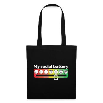 Ma batterie sociale - Sac en tissu - noir - Devant