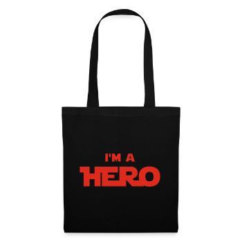 Je suis un héros (rouge) - Sac en tissu - noir - Devant